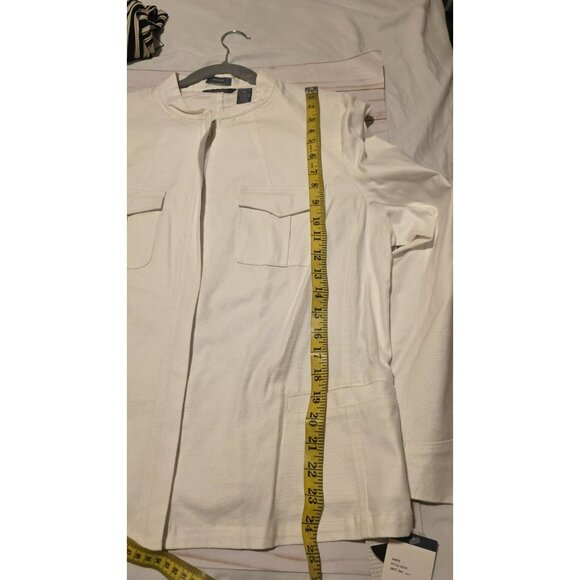 Hillard & Hanson Jacket Womens XL White Cotton Lycra NWT MSRP $42 Preppy - Picture 9 of 10